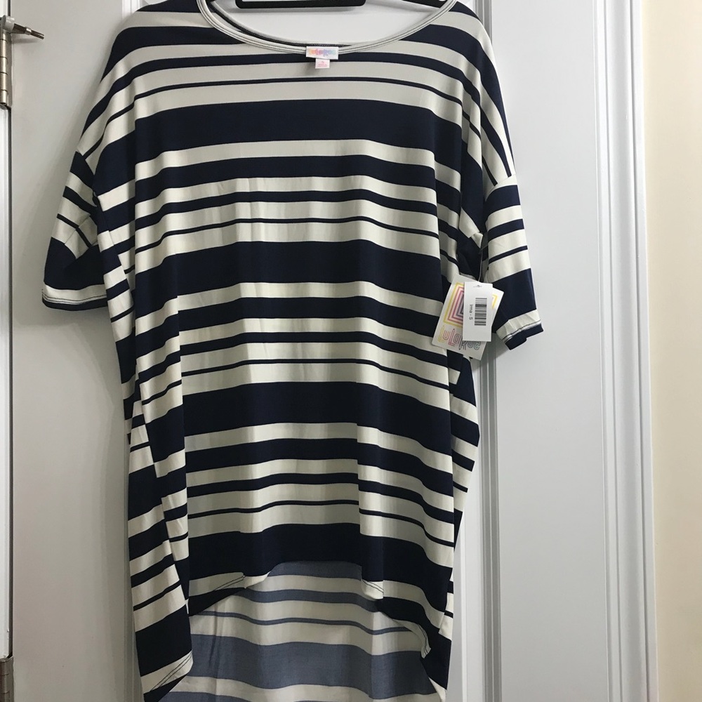 NWT Small LuLaRoe Irma - Navy and Off white